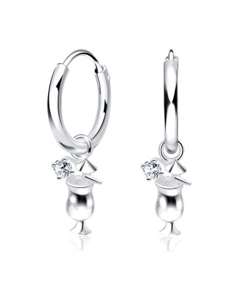 Summer Champagne Silver Hoop Earring HO-1658